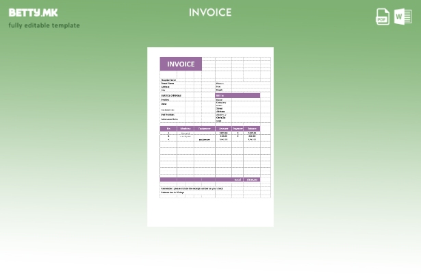 Шаблон за фактура за медицинска услуга во модерен стил